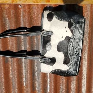 American West hair on cowhide purse